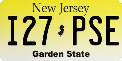 NJ license plate I27PSE