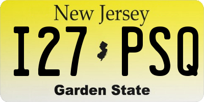 NJ license plate I27PSQ