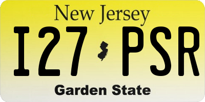 NJ license plate I27PSR