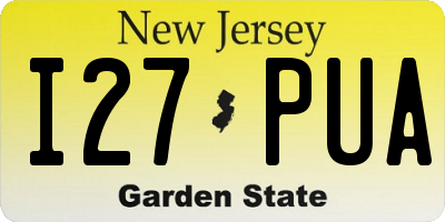 NJ license plate I27PUA