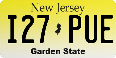 NJ license plate I27PUE