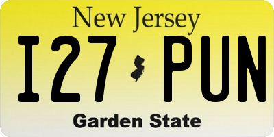 NJ license plate I27PUN