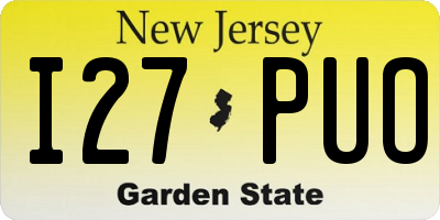 NJ license plate I27PUO