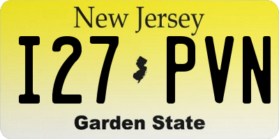 NJ license plate I27PVN
