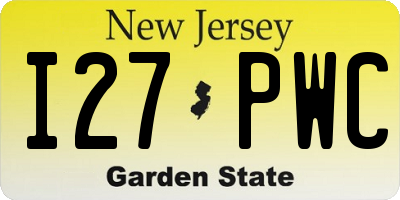 NJ license plate I27PWC