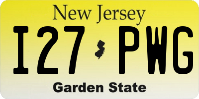 NJ license plate I27PWG