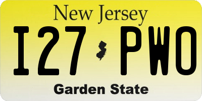 NJ license plate I27PWO