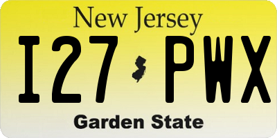 NJ license plate I27PWX