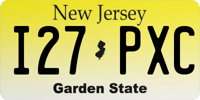 NJ license plate I27PXC