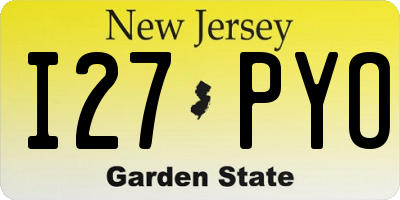 NJ license plate I27PYO