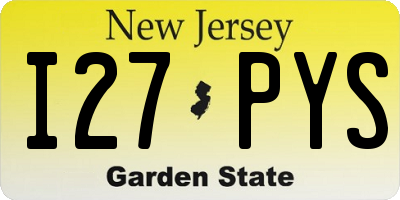 NJ license plate I27PYS
