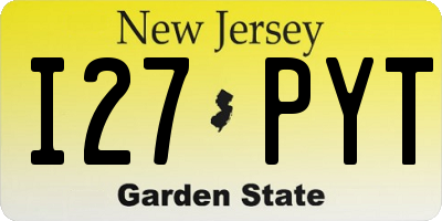 NJ license plate I27PYT