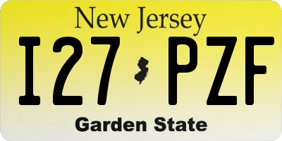 NJ license plate I27PZF