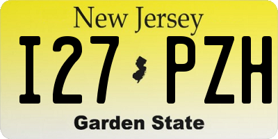 NJ license plate I27PZH