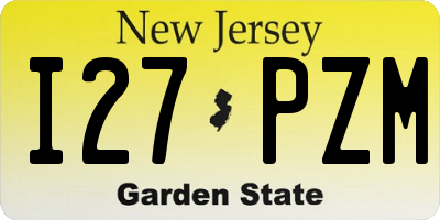 NJ license plate I27PZM