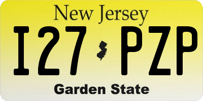 NJ license plate I27PZP