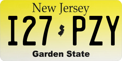 NJ license plate I27PZY