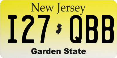 NJ license plate I27QBB