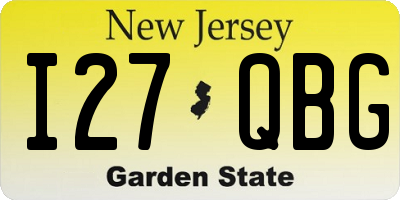 NJ license plate I27QBG