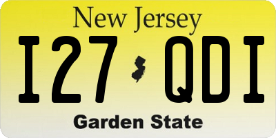 NJ license plate I27QDI