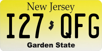 NJ license plate I27QFG