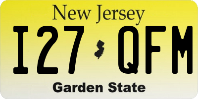 NJ license plate I27QFM