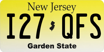 NJ license plate I27QFS