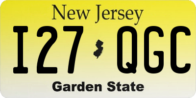 NJ license plate I27QGC