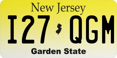NJ license plate I27QGM