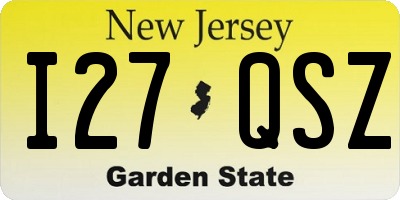 NJ license plate I27QSZ