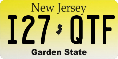 NJ license plate I27QTF
