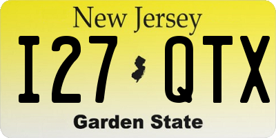 NJ license plate I27QTX