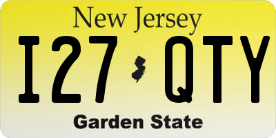 NJ license plate I27QTY