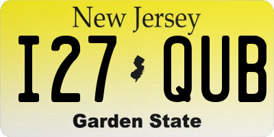 NJ license plate I27QUB