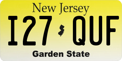 NJ license plate I27QUF