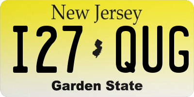NJ license plate I27QUG