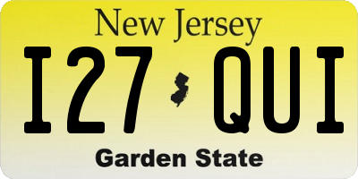 NJ license plate I27QUI