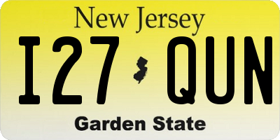NJ license plate I27QUN