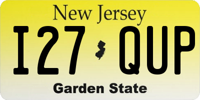 NJ license plate I27QUP