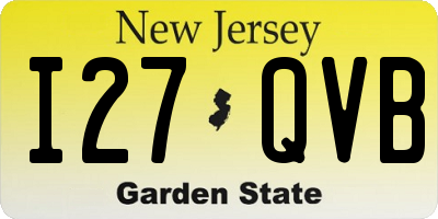 NJ license plate I27QVB