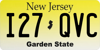 NJ license plate I27QVC