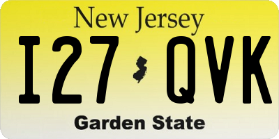 NJ license plate I27QVK