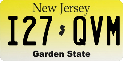 NJ license plate I27QVM