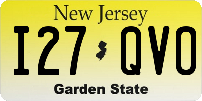 NJ license plate I27QVO