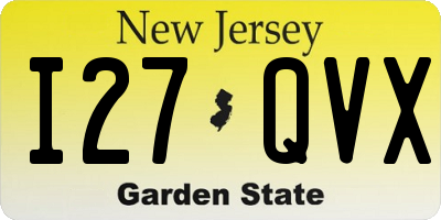 NJ license plate I27QVX