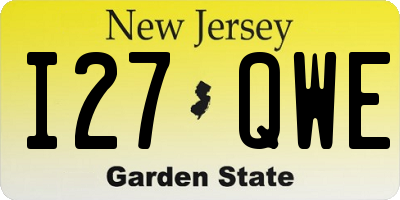 NJ license plate I27QWE