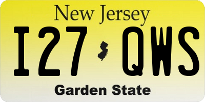 NJ license plate I27QWS