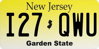 NJ license plate I27QWU