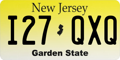 NJ license plate I27QXQ