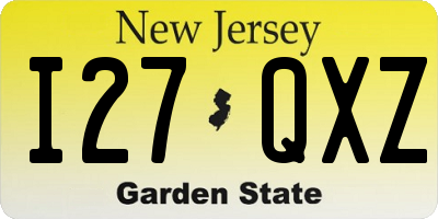NJ license plate I27QXZ
